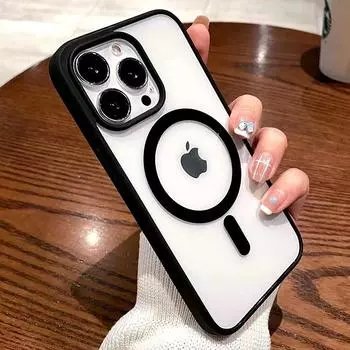 Роскошный прозрачный чехол Magsafe для Iphone 14 13 12 11 Pro Max X Xs Xr Max 7 8 Plus Se 2020 2022, мини-магнитный бампер For iPhone SE 2020 красный
