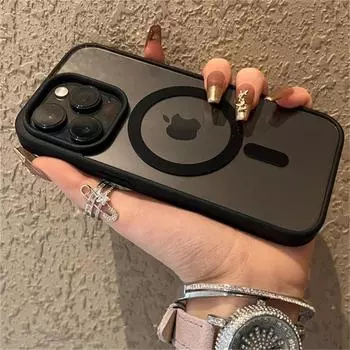 Роскошный прозрачный чехол Magsafe для iPhone 16 15 14 13 12 11 Pro X XS XR Max Mini 7 8 Plus SE 2022 Магнитный чехол для беспроводной зарядки iPhone 7 темно-синий
