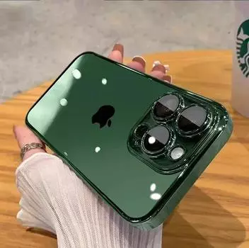 Роскошный прозрачный чехол с покрытием для IPhone 15 14 13 12 11 Pro Max Plus Mini XS XR X, защитная пленка для полного объектива, противоударный чехол For iPhone 14
