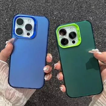 Роскошный прозрачный матовый чехол с лазерным металликом Aurora Color для iPhone 11 12 13 14 Pro Max 14 Plus, жесткий акриловый противоударный чехол-бампер For iPhone 12 Pro