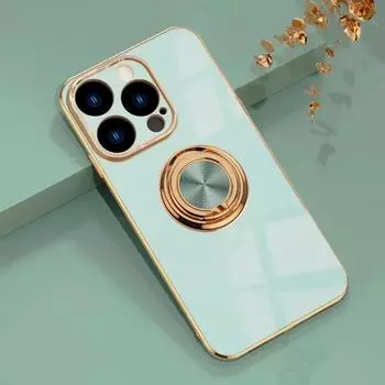Роскошный силиконовый чехол для iPhone 15 14 13 12 11 Pro Max XS 8 7 7Plus 8Plus SE 15Pro 14Pro, мягкий чехол с кольцевым держателем A For iPhone 13 Pro