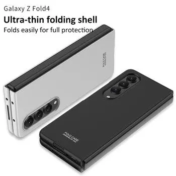 Роскошный ультратонкий матовый чехол для Samsung Galaxy Z Fold 4 5g Zfold4, защита «все включено», противоударный, жесткий, тонкий, складной чехол For Samsung Z Fold 4 темно-красного