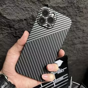 Роскошный ультратонкий матовый чехол из углеродного волокна с текстурой для Iphone 14 13 11 12 Pro Max Mini Xr X Xs 14pro Max противоударный жесткий чехол для ПК For iPhone X or XS