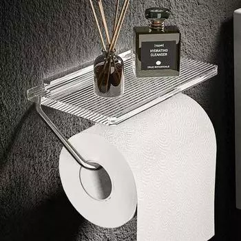 Роскошный золотой держатель для туалетной бумаги с полкой без перфорации, акриловый держатель для рулонной бумаги, вешалка для салфеток, аксессуары для ванной комнаты