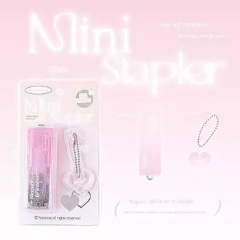Rosyposy Flexible Set Stapler Student Stationery Mini Small Sized Stapler Portable Labor-Saving Binding Machine Gradient pink