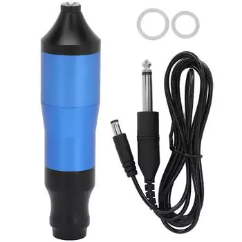 Rotary Tattoo Pen Aluminium Alloy DC Interface Tattoo Clip Cord Tattoo Liner Shader MachineBlack синий