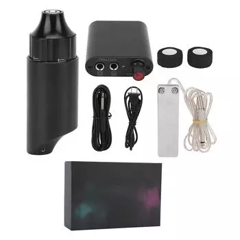 Rotary Tattoo Pen Set Power Supply Foot Pedal DC Clip Cord Liner Shader Tattoo Motor Machine Pen Kit US Plug чёрный