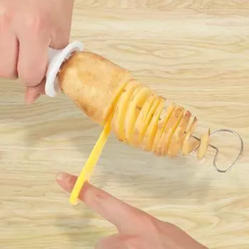 Rotate Tornado Картофелерезка с 4 палочками из нержавеющей стали Spiralizer Чипсы Maker Ручная витая картофелерезка Кухонные гаджеты