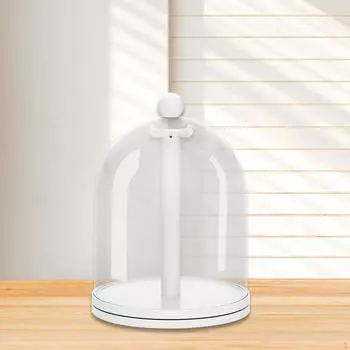 Rotating Figure Display Case Collectible Action Dustproof Hanging Doll Stand for Keychain белый