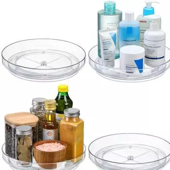 Rotating Storage Box Kitchen Condiment Tray Desktop Cosmetics Perfume Skin Care Products Storage Rack Storage Box Storage Rack чистый