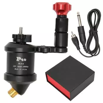 Роторная тату-машинка с интерфейсом RCA из алюминиевого сплава, без сердечника, с лайнером и шейдером, красная и черная