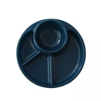 Round Compartment Serving Tray 4 Grids Breakfast Plate Microwave Safe Dinner Divided Plates Kids