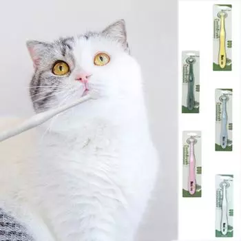Round Head Round Head Pet Toothbrush Plastic/PBT Pet Oral Cleaning Toothbrush Cleaning Teeth белый