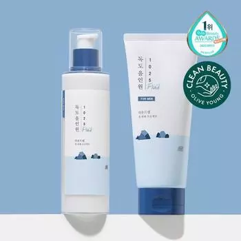 Round Lab for Men 1025 Dokdo All-in-one Fluid 200ml Double Plan, популярная корейская мужская косметика