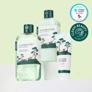 round lab for Men Pine Tree Calming Toner/Lotion 2-piece set (+ 40ml cleanser included)