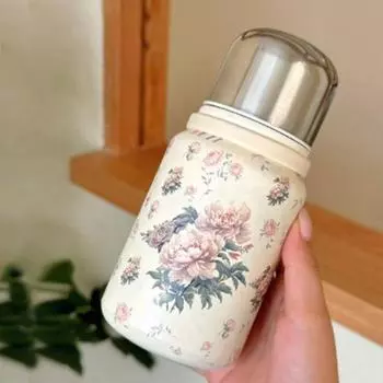 Round Slim Insulated Thermal Water Bottle Solid Color Hot Cold Water Bottle Outdoor Hiking Color 1-400ml