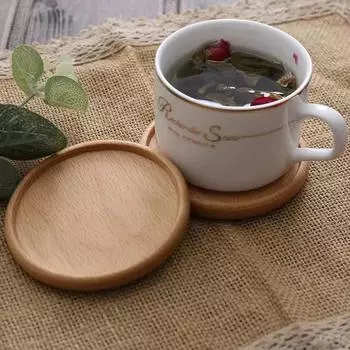 Round Square Wooden Slice Cup Mat Coaster Tea Coffee Mug Drinks Holder For DIY Tableware Decor Durable Kitchen Home Coaster