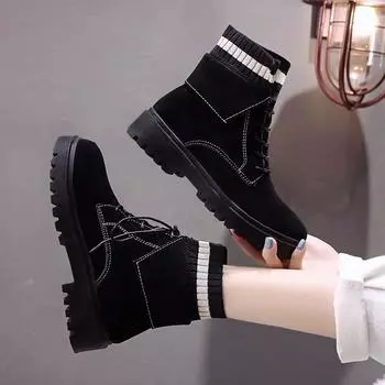 Round Toe Booties Elegant with Low Heels Women s Ankle Boots Short Shoes for Woman Footwear Sale Designer Luxury New Rock Hot In 35