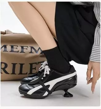 Round Toe Butterfly Knot Mary Janes Cross Strap High Heel 2025 New Shallow Hollow Ballet Shoes Fashion Women Hook & Loop Shoes 35