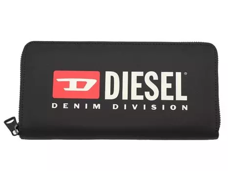 Длинный кошелек с круглой молнией, черный логотип с принтом CONTINENTAL ZIP L [Diesel] X09540-P5480 [item] чёрный