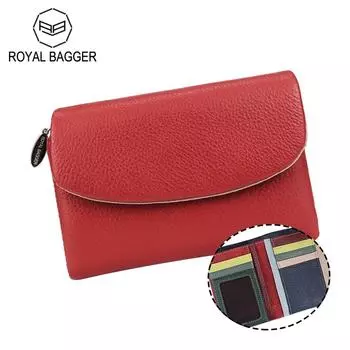 Royal Bagger модный короткий кошелек тройного сложения для женщин из натуральной коровьей кожи с держателем для кредитных карт повседневный кошелек для монет 1502