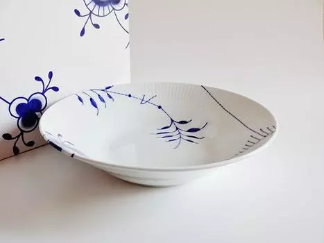 Royal Copenhagen 2381 Blue Fluted Mega 606 Pasta Plate 24cm [Item] синий