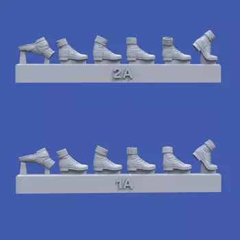 Royal Model WWII German Afrika Korps ankle boots assorted set Unpainted resin kit RM995 1/35 (12 pieces)