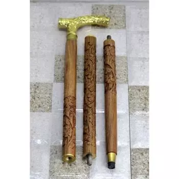 Трость для ходьбы Royal Head Handle Special Carving Design Деревянная трость для ходьбы со специальной латунной резьбой для особого подарка