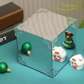 Рождественская DIY Санта-Клаус Зеркальный куб Лампа USB Настольная лампа Ручная работа Материал Упаковка Светодиодный ночник Рождественское украшение