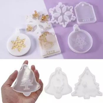 Рождественская елка DIY Смола Кристалл Эпоксидная форма Снежинка Лось Подвеска Сумка Украшение Смола Аромат Гипсовая штукатурка Силиконовая форма