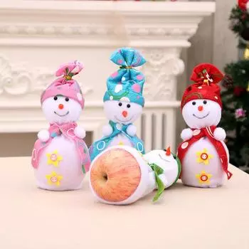 Рождественская коробка с яблоками Рождественский снеговик Сумка с яблоками Рождественский подарок Коробка с фруктами Мир Сумка с фруктами Мир красный