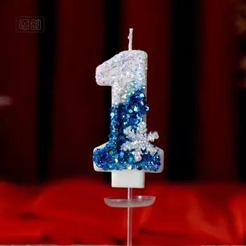 Рождественская свеча Frozen Birthday для тортов 0-9 цифр Принцесса Дисней свеча Декор вечеринка Снежинка синие подставки для свечей
