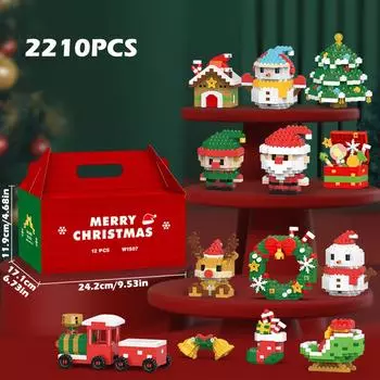 Рождественские игрушки-блоки Рождественская елка Пазл Лось Подарок Санта-Клаусу Праздничный Рождественский набор блоков