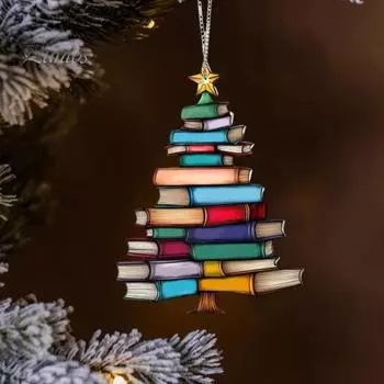 Рождественские украшения в форме дерева, подвесная книжная полка, акриловая складная книга, рождественская елка, подвесное украшение для праздничных вечеринок S