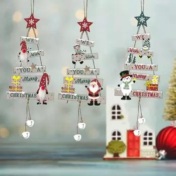 Подвеска Yousheng Christmas, прочная, многоразовая, деревянная, подвесная, для рождественской елки, для праздничного украшения дома A