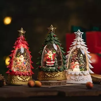Рождественское украшение для рабочего стола со светодиодной подсветкой, рождественская елка на батарейках, украшение для стола, украшение для дома, подарок белый