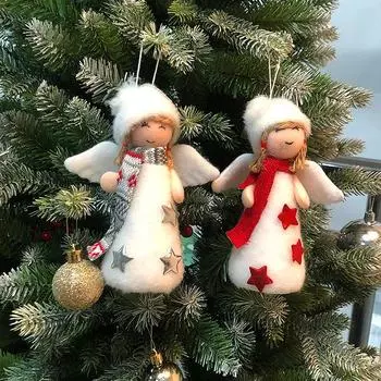 Рождественское украшение плюшевая кукла-ангелочек кулон креативная кукла украшение на рождественскую елку кулон детский рождественский подарок красный
