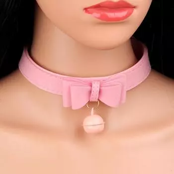 Розовый кожаный ошейник SM Fun Products Кольцо на шею Пара Секс-игрушки для женщин