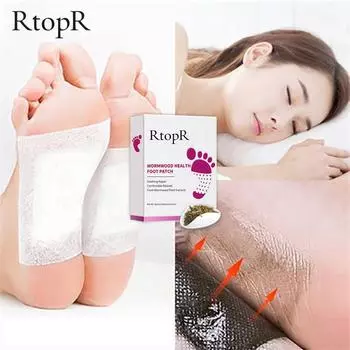 RtopR, 1 коробка, пластырь для ног с детоксикацией полыни для здоровья, эффективное улучшение качества сна, органический пластырь для очищения ног, очищающий пластырь для похудения