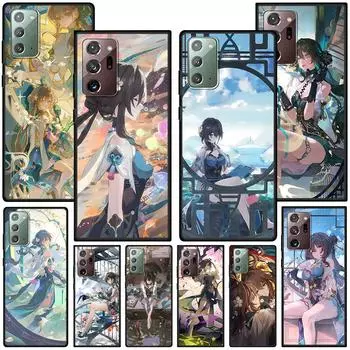 Чехол Ruan Mei Honkai Star Rail для Samsung Galaxy Note 10 Plus 20 Ultra 9 8 TPU Phone Cover Note 10 Lite Black Soft Shell Funda Samsung Note 8