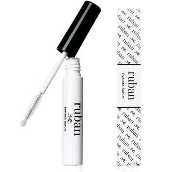 Ruban Eyelash Serum Сыворотка для ресниц Структура сыворотки для ресниц с шариковым наконечником, типы эффективных ингредиентов, которые приводят к красивым Двухшаговый + [6 ресниц]