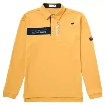 Рубашка для гольфа Coq Sportif, стандартная, с длинным рукавом, поло, впитывающая пот, быстросохнущая, с защитой от ультрафиолетового излучения YL00 [Le Golf] [Stretch Forcer] для мужчин (желтый)