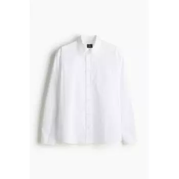 Рубашка HM Poplin Regular Fit белая S