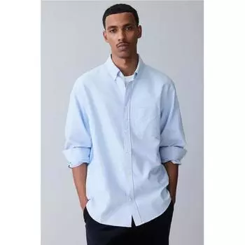 Рубашка HM Regular Fit Oxford светло-голубая XS
