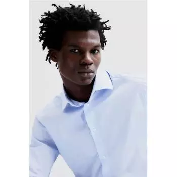 Рубашка HM Slim Fit светло-голубая XS