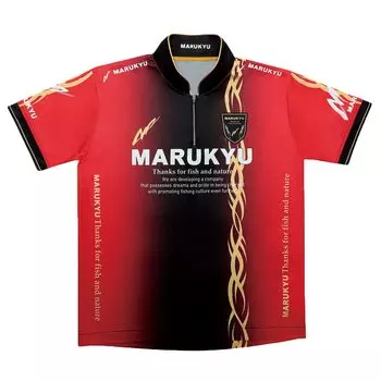 Рубашка Marukyu High End Zip Up 02 Красная S (Короткий рукав) красный