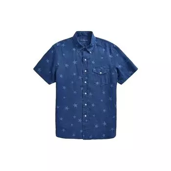 Рубашка мужская Polo Ralph Lauren SS23 с принтом звезд, однобортная, синяя 710788295-001 M