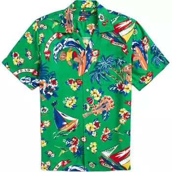 Рубашка мужская Polo Ralph Lauren Ss24 с цветочным принтом, однобортная, с коротким рукавом, зеленая MNPOWOV1N820770-999 XL