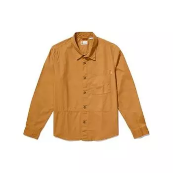 Рубашка однобортная с длинным рукавом Timberland Solid Color Outdoor Casual Pocket, мужская, оранжевая A61V5-P47 M