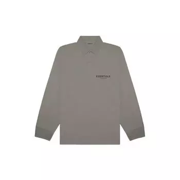 Рубашка-поло Fear of God Essentials осень/зима 2020 с длинными рукавами и буквенным логотипом, топы унисекс, цемент FOG-FW20-360 M